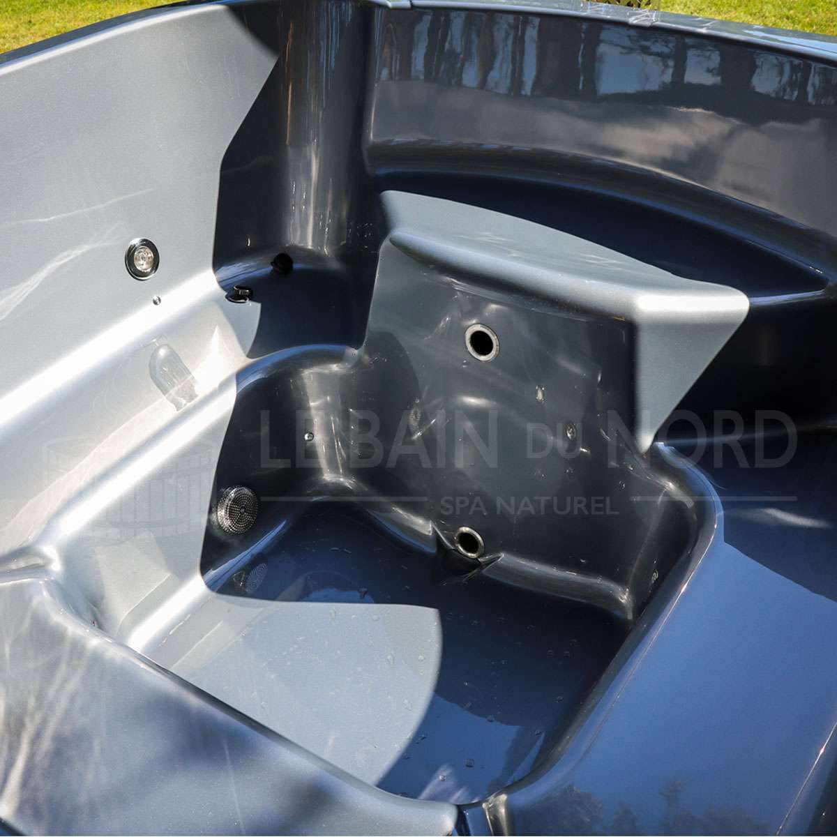 Bain Nordique carré de 200x200cm pour 6-8 personnes avec poêle intégré – Image 10